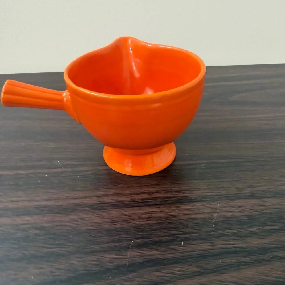 Vintage Fiesta Homer Laughlin Stick Handle Creamer Red Orange 1930s Fiestaware